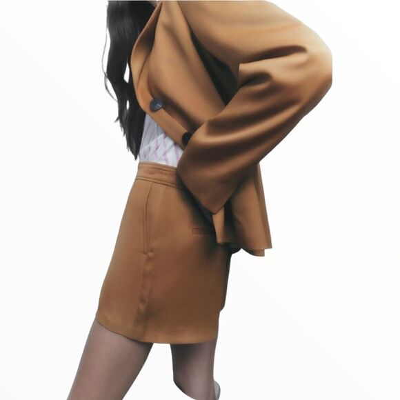 ZARA | Taupe Brown | POCKET CHINO SHORTS - Picture 7 of 11